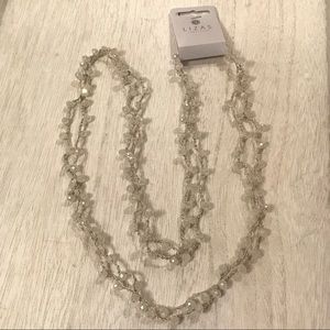 Liza’s Jewellery Grey/Clear Crystal 36’’ Necklace